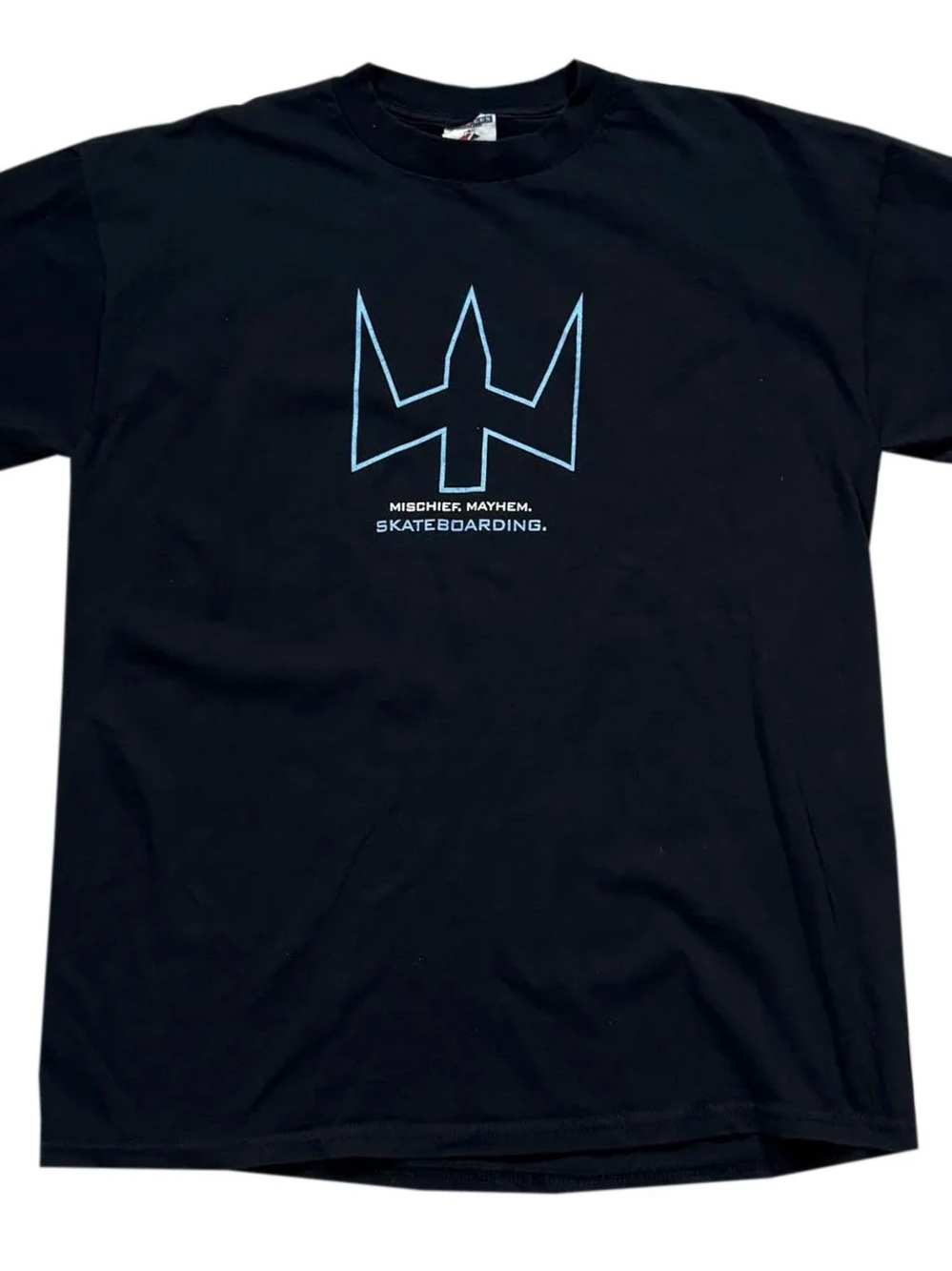 Vintage Mischief. Mayhem. Skateboarding T Shirt (Size L)